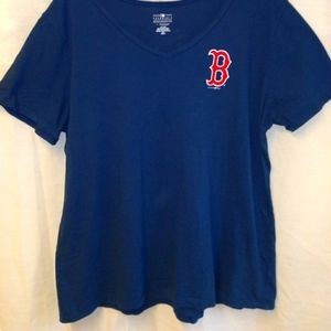 5th & Ocean Women's Navy Blue Boston Red Sox V-Neck Plus size t-shirt Size XXL